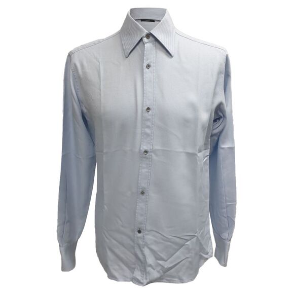 Gucci Long Sleeve Striped Button Down Shirt in Light Blue Cotton - Picture 1 of 5